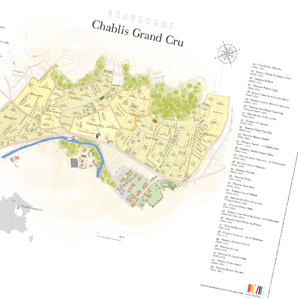 LAURENT GOTTI Chablis Grand Cru Wine Map (FR)