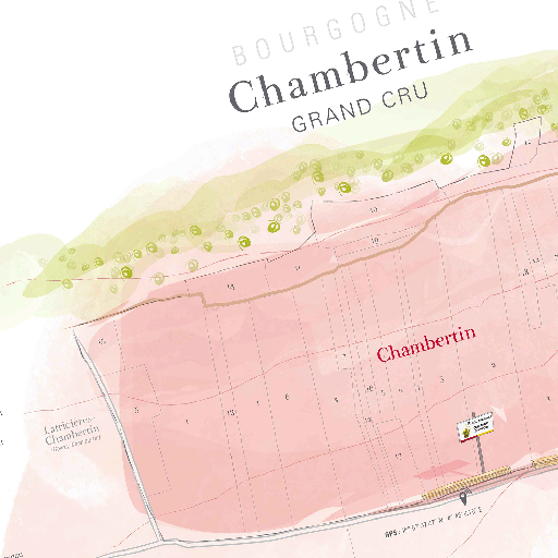 [S1013] LAURENT GOTTI Chambertin Grand Cru Wine Map (FR)