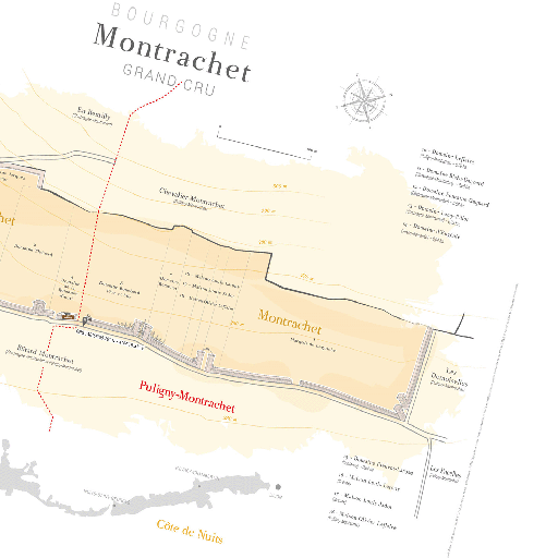 [S1015] LAURENT GOTTI Montrachet Grand Cru Wine Map (FR)